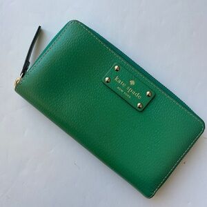 Kate Spade - Green and pink continental zip-around wallet
